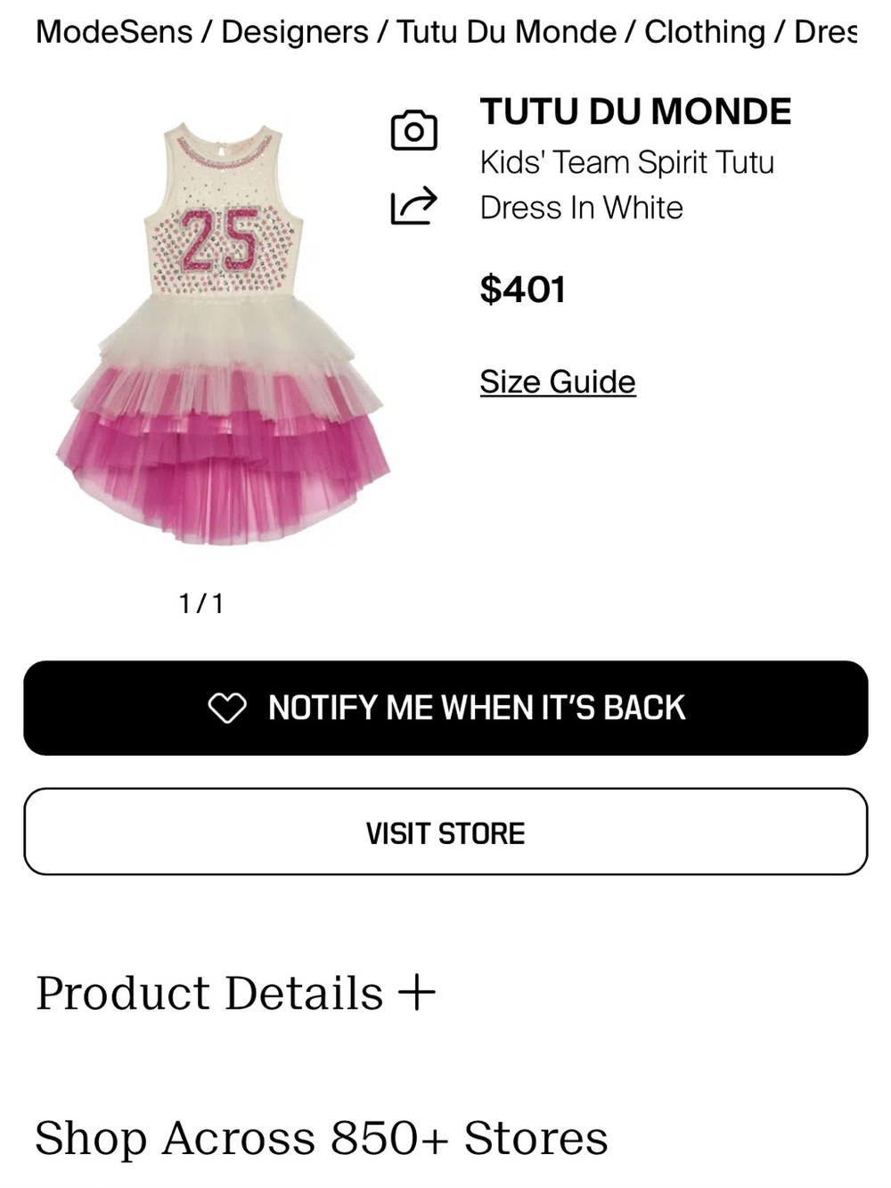 Tutu Du Monde Kids’ Team Spirit Tutu Dress White Pink Size 8-9 - Picture 4 of 7